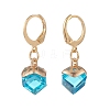 10 Pairs 10 Colors Glass Rhombus Dangle Leberback Earrings EJEW-JE05073-5