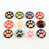 Half Round/Dome Dog Paw Print Photo Glass Flatback Cabochons for DIY Projects GGLA-Q037-12mm-08-1