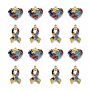 8Pcs 2 Style Enamel Alloy Pendants ENAM-LS0001-09P-2