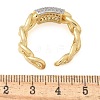 Brass Micro Pave Clear Cubic Zirconia Cuff Finger Rings for Women RJEW-B112-16GP-5