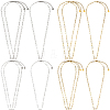 12Pcs 4 Styles 304 Stainless Steel Paperclip Chain Necklaces NJEW-SC0001-56-1