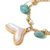 Summer Beach Nuggets Natural Amazonite & Imitation Pearl Multi-Strand Bracelets BJEW-P326-06A-G-3