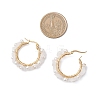 Shell Pearl & Acrylic Beaded Flower Hoop Earrings EJEW-TA00747-4