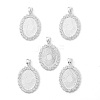 Oval Alloy Rhinestone Pendant Cabochon Settings X-ALRI-T354-01S-1