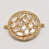 Brass Micro Pave Cubic Zirconia Links ZIRC-G088-03G-1