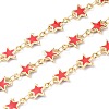Handmade Alloy Enamel Star Link Chains ENAM-F138-01A-RS-1