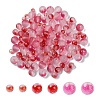 150Pcs 3 Styles Frosted Spray Painted Glass Beads Strands GLAA-YW0004-34C-1
