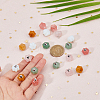 20Pcs 5 Styles Natural & Synthetic Mixed Gemstone Pumpkin Charms with Platinum Plated Brass Loops PALLOY-FH00025-3