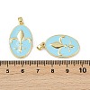 Brass Enamel Pendants KK-R226-09G-4