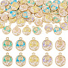 50Pcs 5 Colors Alloy Pendants ENAM-TA0003-93G-1