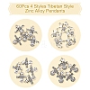 60Pcs 4 Styles Tibetan Style Zinc Alloy Pendants TIBEP-FS0001-35-2