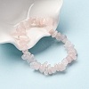 Unisex Chip Natural Rose Quartz Beaded Stretch Bracelets BJEW-S143-09-1