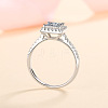 Square Rhodium Plated 925 Sterling Silver Pave 6.5x3.9mm Moissanite Finger Rings for Women WG02E28-09-2