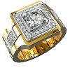 Square Alloy with Crystal Rhinestone Finger Rings FS-WG4A2D8-04-2