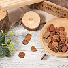 Fashewelry 22Pairs 11 Style Walnut Wood Stud Earring Findings MAK-FW0001-01-14