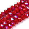 Electroplate Opaque Solid Color Glass Beads Strands EGLA-A034-P1mm-L21-1