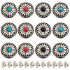 Gorgecraft 12Pcs 4 Colors 1-Hole Alloy & Turquoise Decorative Rivets FIND-GF0003-46-1