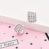 Brass Micro Pave Clear Cubic Zirconia and ABS Imitation Pearl Cuff Earrings KK-T074-39P-1