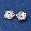 925 Sterling Silver Clear Cubic Zirconia Bead Caps STER-A047-07B-S-2