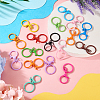  30Pcs 15 Colors Spray Painted Iron Key Rings DIY-TA0005-76-16