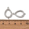 Teardrop Brass Micro Pave Clear Cubic Zirconia Connector Cabochon Settings KK-NH0007-01P-3