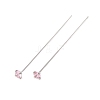 Brass Micro Pave Cubic Zirconia Stud Earring Findings CU-CBA4618-01P-02-1