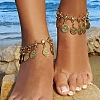 Bohemian Ethnic Style Flower Coin Tassel Alloy Anklets FS-WGE8569-01-1