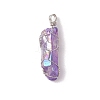 Electroplated Natural Quartz Crystal Pendants PALLOY-JF03363-2