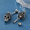 Skull 316 Surgical Stainless Steel Belly Button Rings/Earrings EJEW-G416-02AS-3