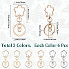 18Pcs 3 Colors Alloy Keychain Clasps KEYC-SC0001-73-2