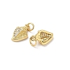 Brass Micro Pave Cubic Zirconia Charms KK-D502-26F-G-2