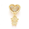 Brass Micro Pave Clear Cubic Zirconia Pendants ZIRC-L093-04G-2