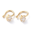 Brass Micro Pave Clear Cubic Zirconia Cuff Earrings EJEW-H109-02G-4