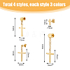 FIBLOOM 24Pcs 12 Style Stainless Steel Cross Stud Earrings with 304 Stainless Steel Pins for Women Men EJEW-FI0002-06-2