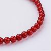 Natural Carnelian(Dyed & Heated) Beaded Stretch Bracelets BJEW-JB02459-03-2