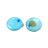 Natural Freshwater Shell Dyed Flat Round Charms SHEL-N036-10-2