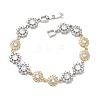 Brass Micro Pave Clear Cubic Zirconia Link Chain Bracelets for Women BJEW-C156-06B-GP-4