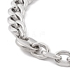 Non-Tarnish 304 Stainless Steel Curb & Cable Chains Bracelet for Men Women STAS-E001-04P-2