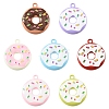 7Pcs 7 Colors Spray Painted Alloy and Enamel Big Pendants ENAM-YW0008-21-1