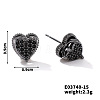 Chic Brass Cubic Zirconia Stud Earrings LS-ZD1304-7-1