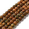 Tibetan Style Turtle Back Pattern dZi Beads Strands G-P229-A-04-8mm-3