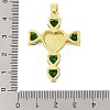 Rack Plating Brass Micro Pave Cubic Zirconia Heart Shape Virgin Mary Cross Pendant KK-S380-44B-G-3