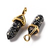 Synthetic Black Imperial Jasper Pointed Pendants G-K329-19G-3