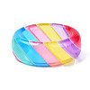 Transparent Resin Stripe Pattern Finger Ring for Women RJEW-T022-015-3