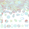   80G 8 Style Star/Leaf/Butterfly Rainbow Iridescent PVC Paillette/Sequins Beads & Links & Pendants PVC-PH0001-30-1
