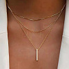 Alloy 3 Layer Necklaces for Women WG9523E-01-1