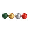 160Pcs 4 Colors Christmas Painted Natural Wood Round Beads WOOD-LS0001-01N-2
