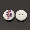 2-Hole Flat Round Number Printed Wooden Sewing Buttons X-BUTT-M002-13mm-4-2
