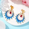 Handmade Glass Seed Beads Teardrop Stud Earrings EJEW-MZ00293-02-2