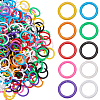400Pcs 10 Colors PE Loose Leaf Book Binder Hinged Rings AJEW-GO0004-52-1